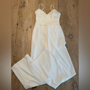 Alya White Lace Bodice Jumpsuit